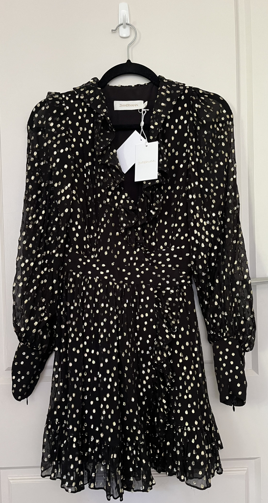 BNWT chic black metallic Mini Dress Size 0 RRP$595 