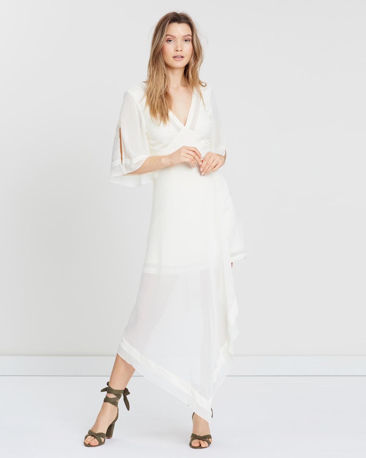Sheer Overlay Dress with Asymmetric Hem AirRobe