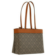 Harvey Signature Medium Tote Black/Cognac