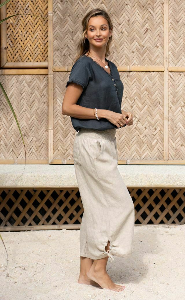 Aruba French Linen Pants Flax