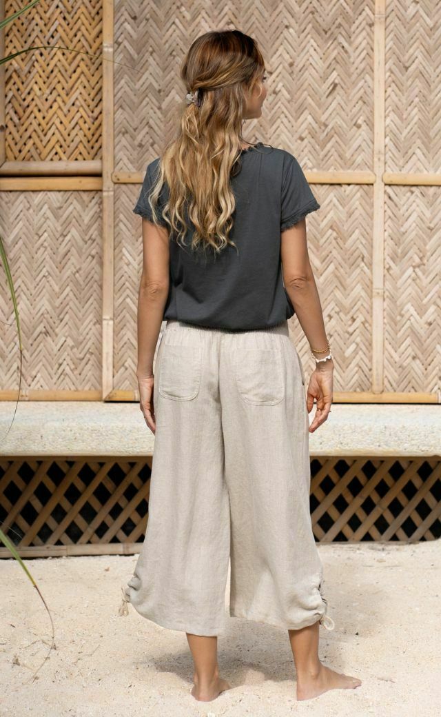 Aruba French Linen Pants Flax