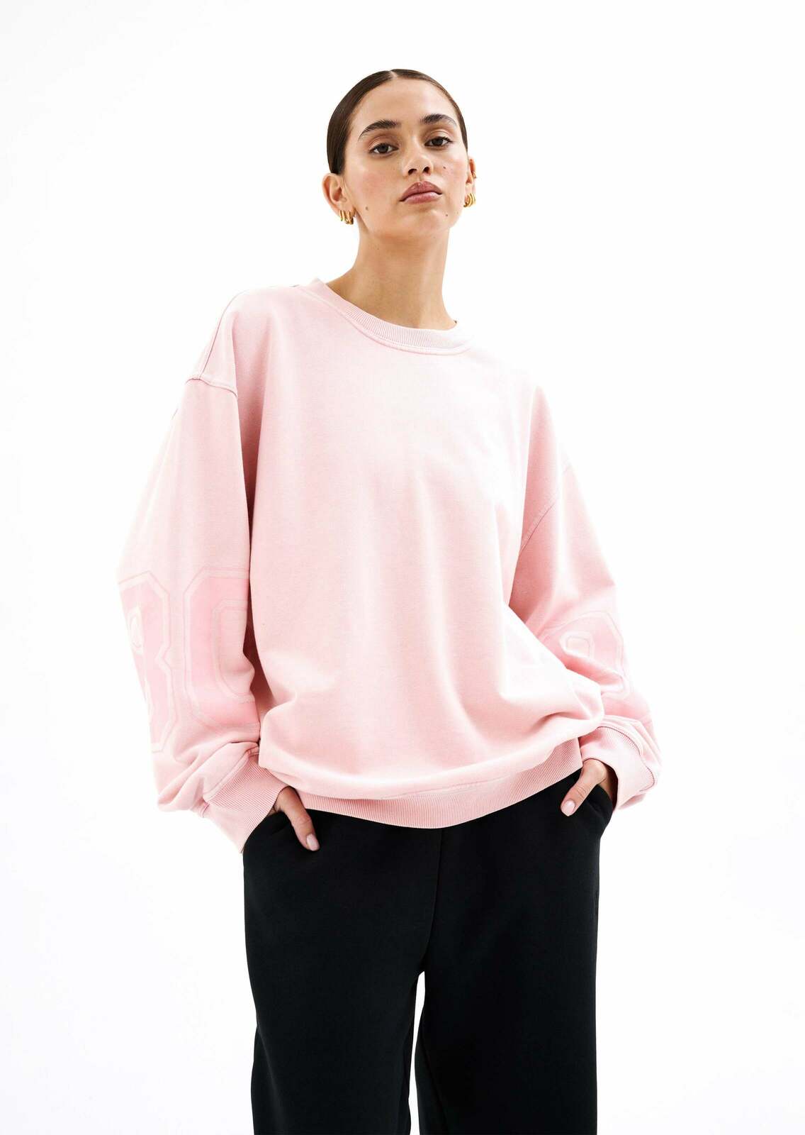 BACKFIELD SWEATER IN FLAMINGO PINK