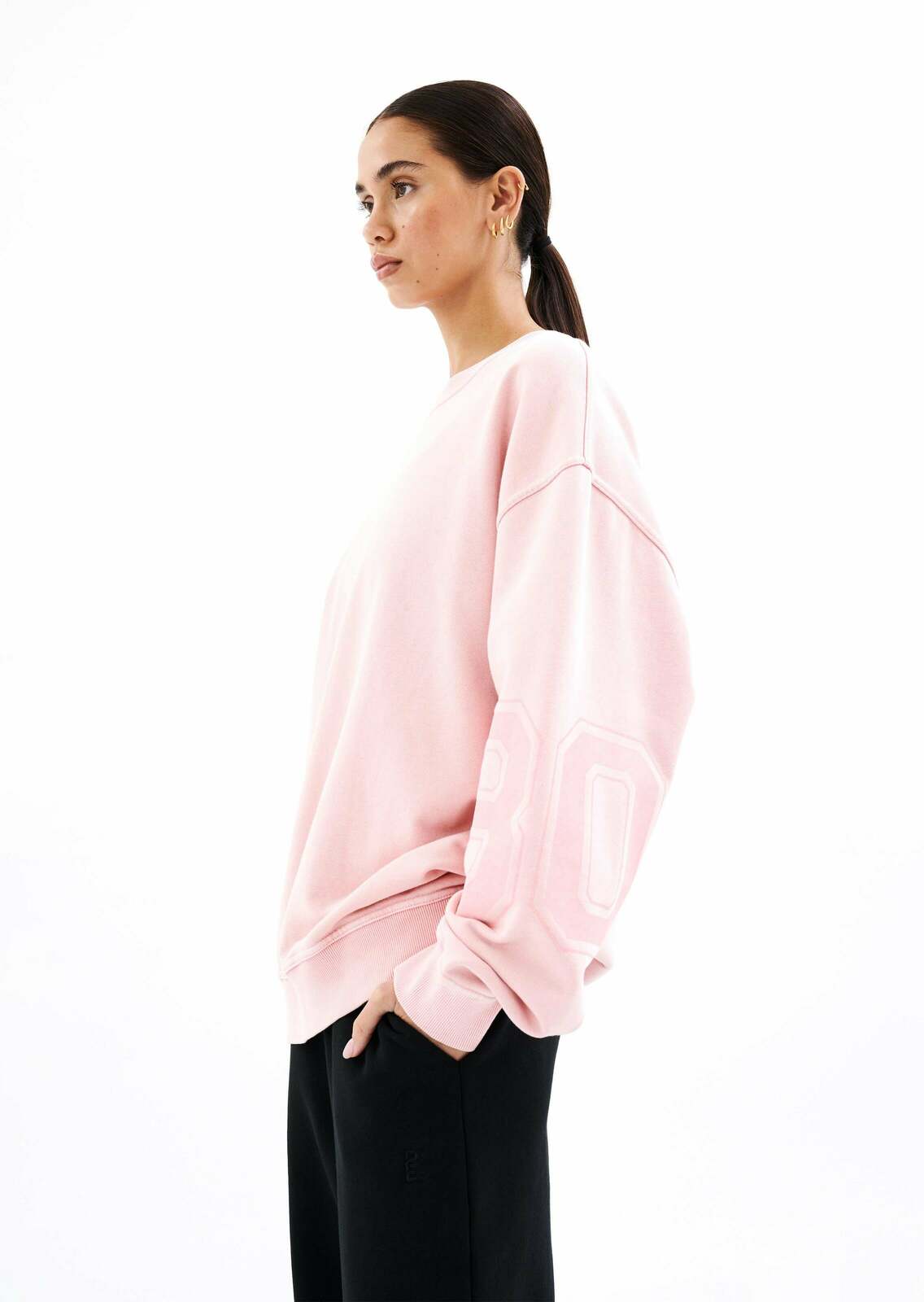 BACKFIELD SWEATER IN FLAMINGO PINK