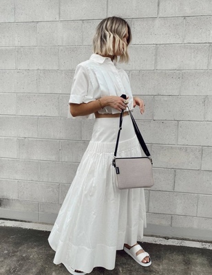 Aje. Savoy Midi Skirt - White - AirRobe