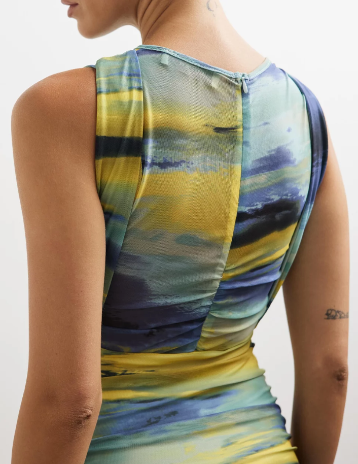 Seaside Mesh Layered Maxi Dress