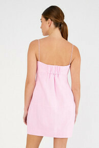 Contrast 3D Flower Mini Dress Rose/Poppy