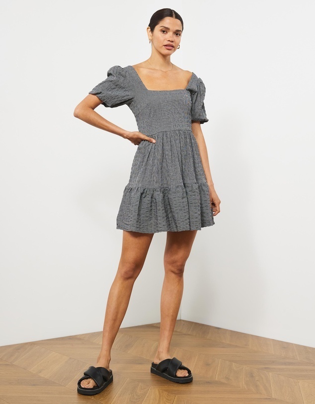 Peony Gingham Mini Dress