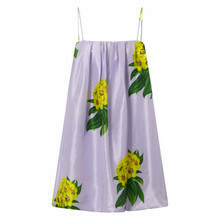 Golden Posie Print Mini Dress Lilac