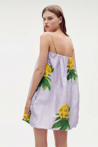 Golden Posie Print Mini Dress Lilac