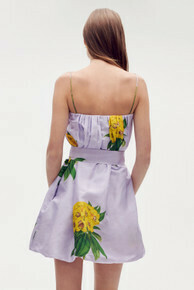 Golden Posie Print Mini Dress Lilac
