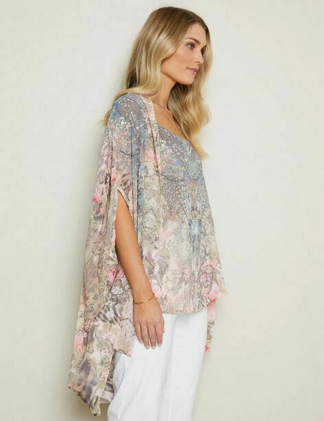 Hotfix Print Embellished Sheer Kaftan & Cami Matching Set NWT
