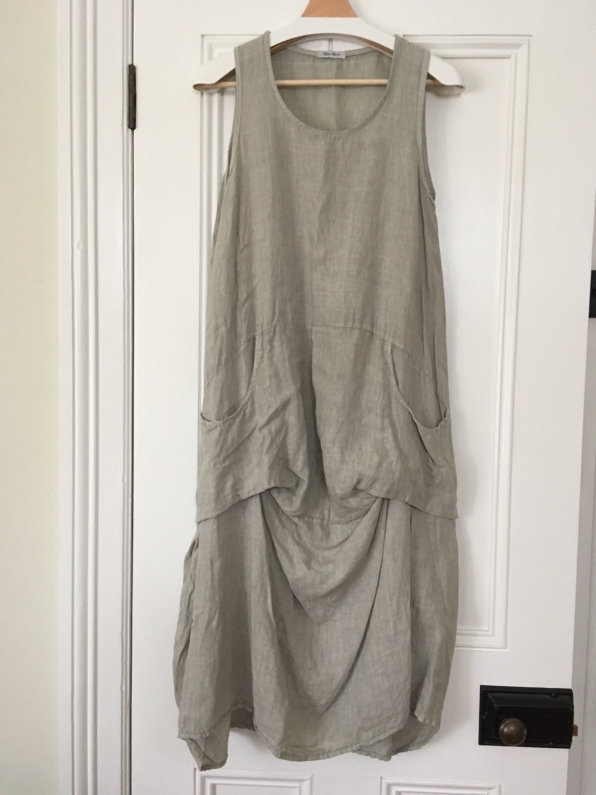 womens midi linen dresses The Linen Belted Midi Dress main image 1
