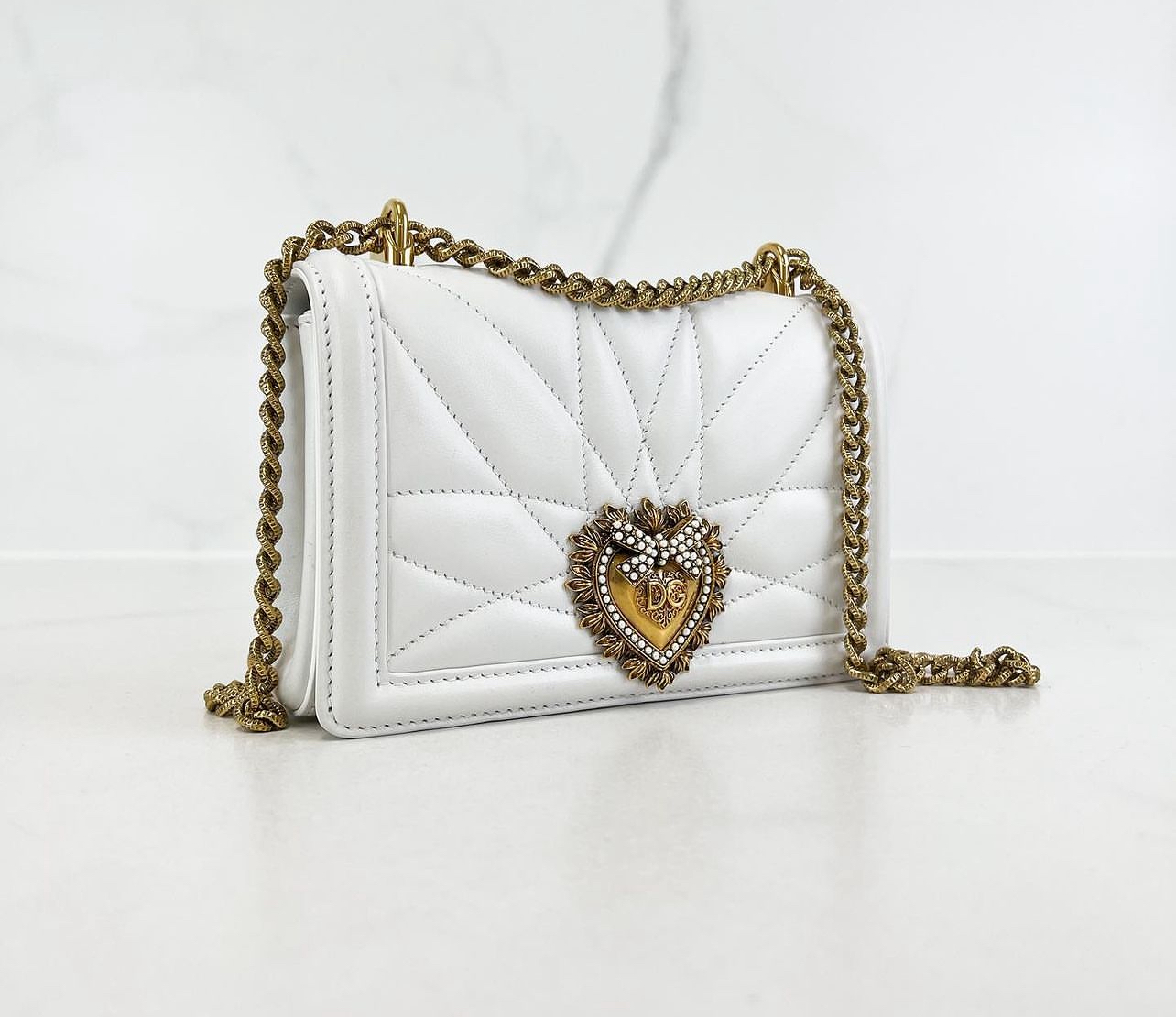 Dolce & Gabbana White Devotion small Shoulder Bag - AirRobe