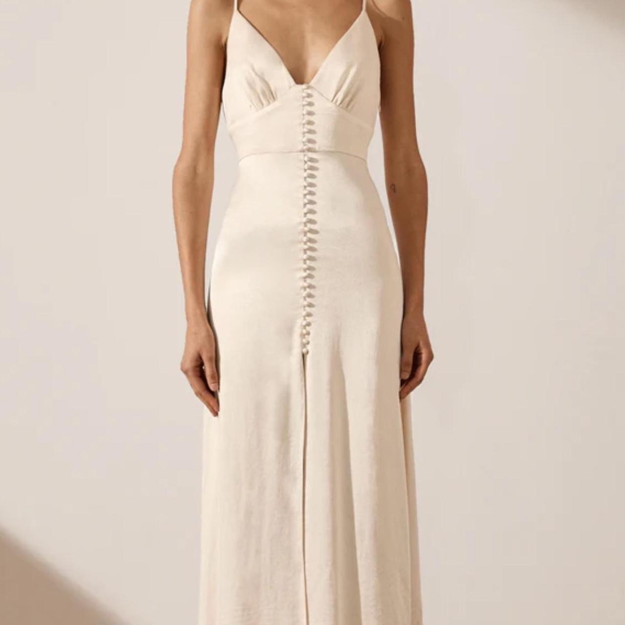 Shona Joy bridesmaid range: La Lune cocktail midi dress in colour cream
