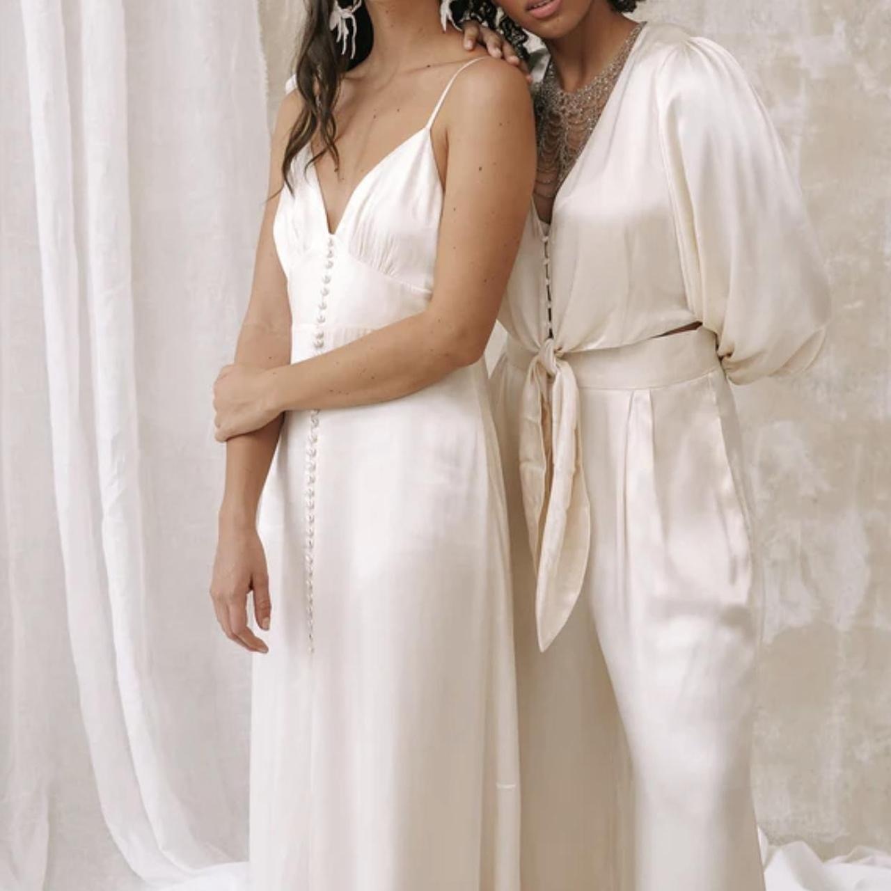 Shona Joy bridesmaid range: La Lune cocktail midi dress in colour cream.