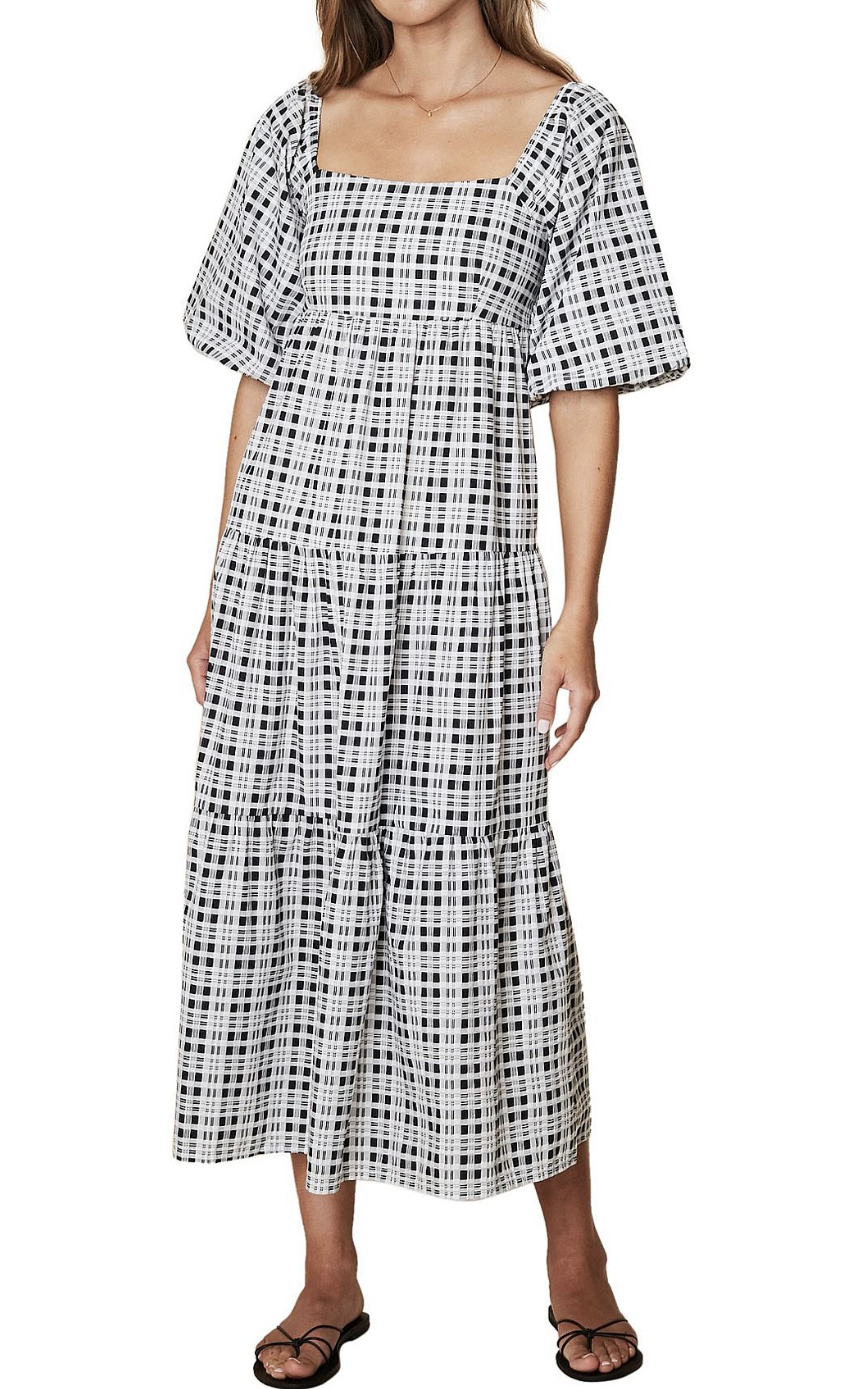 Kiona Midi Dress Milana Check Print