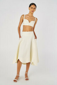 Scallop Midi Skirt Soft Cream