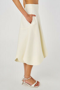 Scallop Midi Skirt Soft Cream