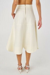 Scallop Midi Skirt Soft Cream