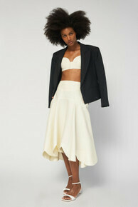 Scallop Midi Skirt Soft Cream