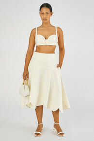 Scallop Midi Skirt Soft Cream