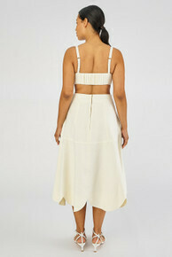 Scallop Midi Skirt Soft Cream