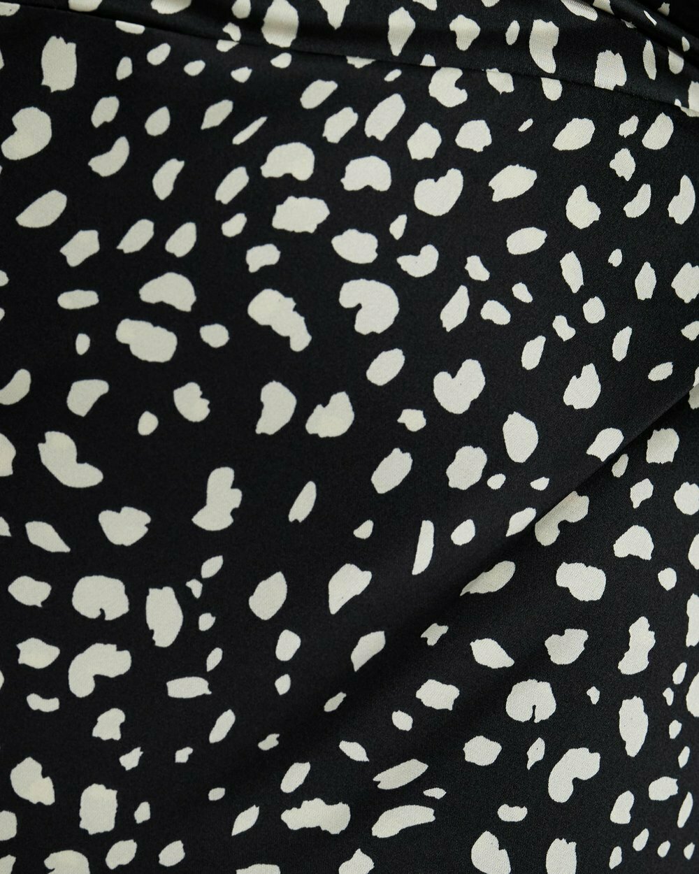 NWT Satin Feel Black & White Spotted Wraparound Midi-Dress-$100