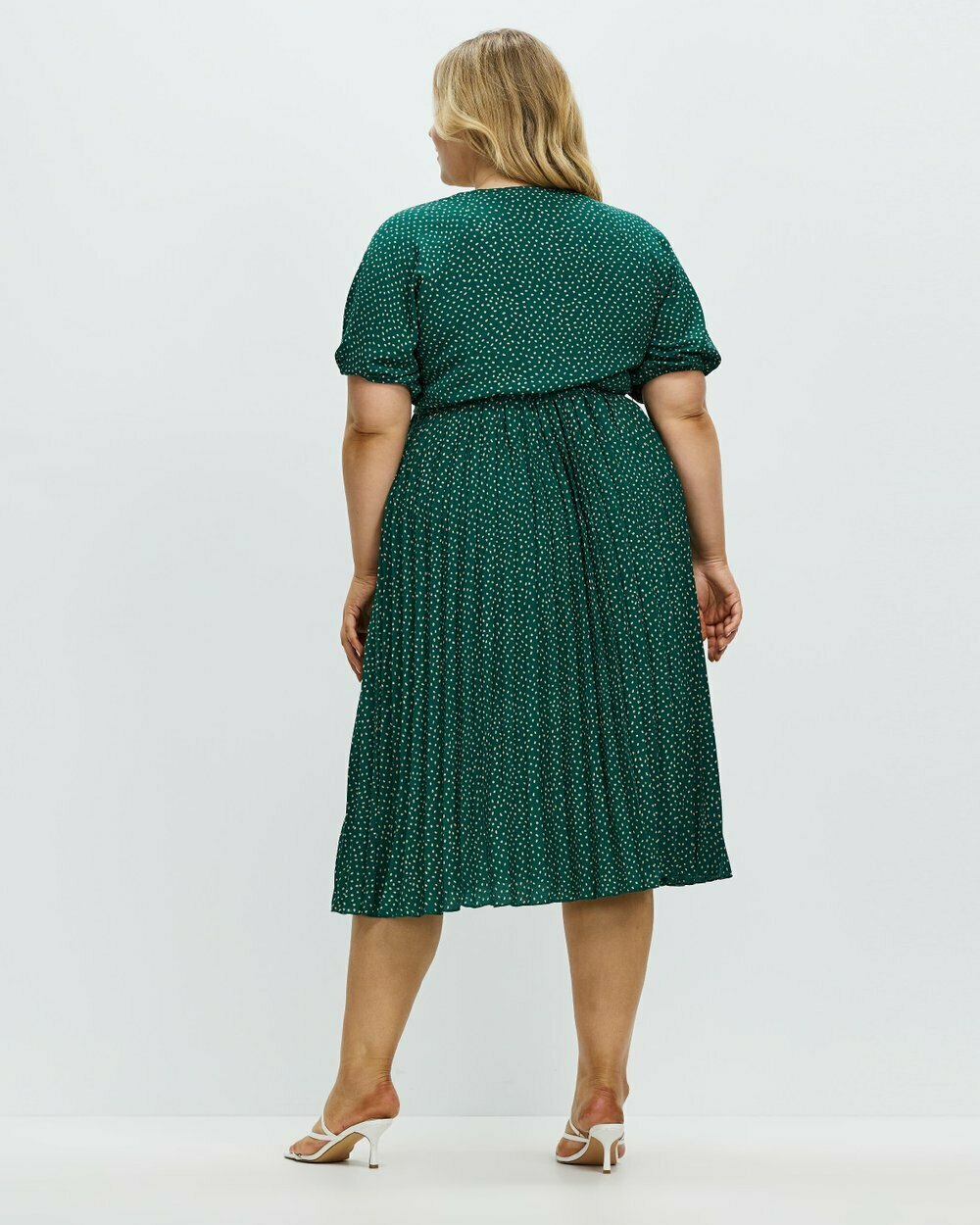 NWT Emerald with Polka Dot Print Midi-Dress-$100