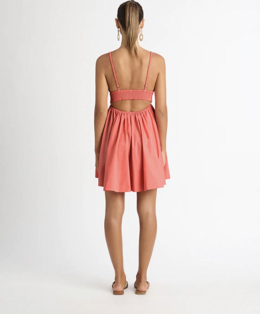 mini lemon dress Carmila Gathered Mini Dress in Jersey Lemon , Plunge Neckline