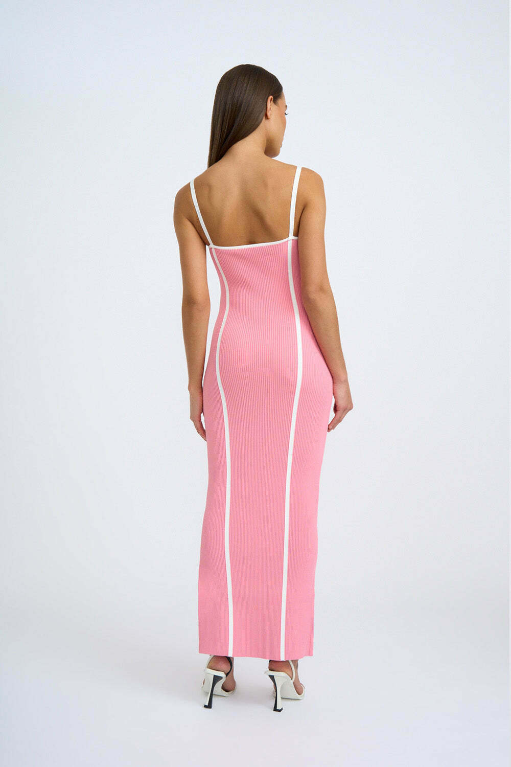 Nautilus Swirl Knit Midi Dress - Pink Ivory