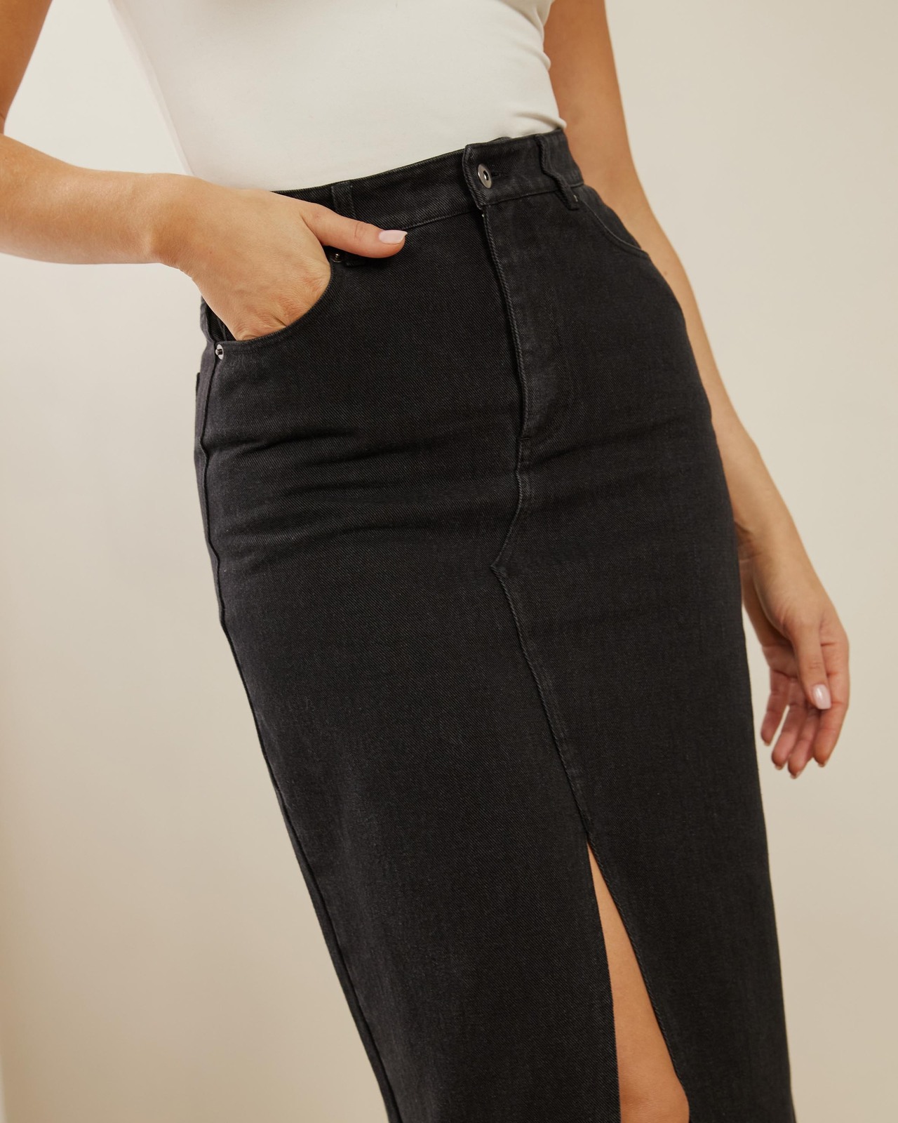 Payton Midi Denim Skirt