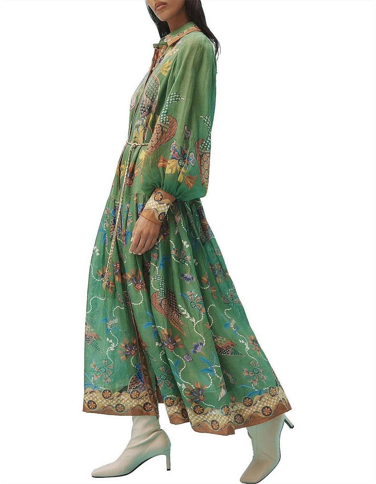 Alemais - Birdie Green Shirtdress with Sleeves - Size 8 - AirRobe