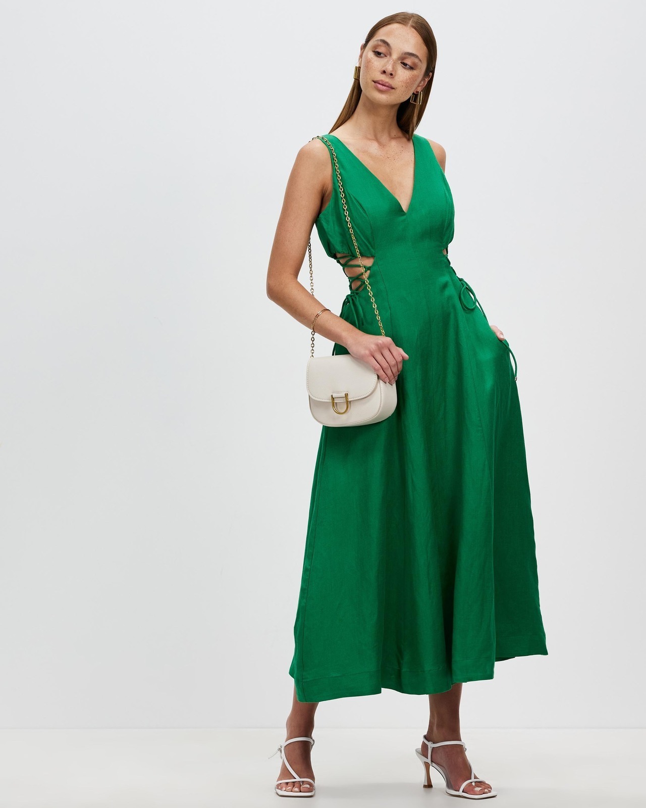 mon renn green dress ROSARIO DRESS JADE – MØN RENN main image 0