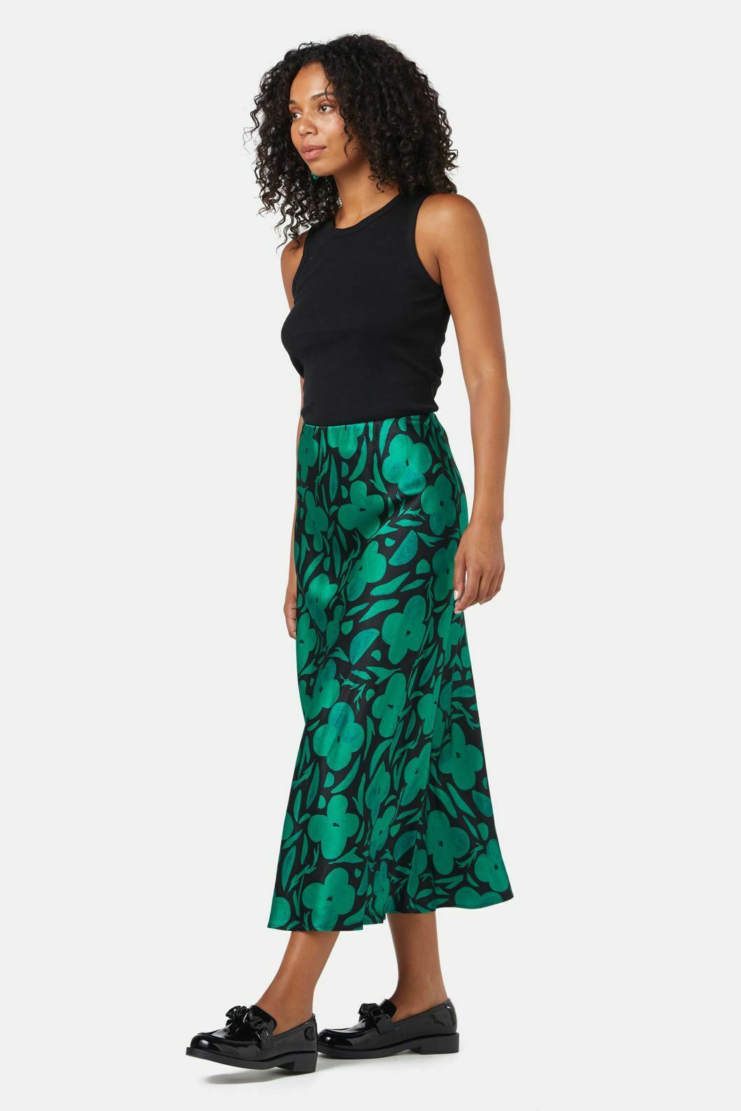 Flower Stripe Slip Skirt