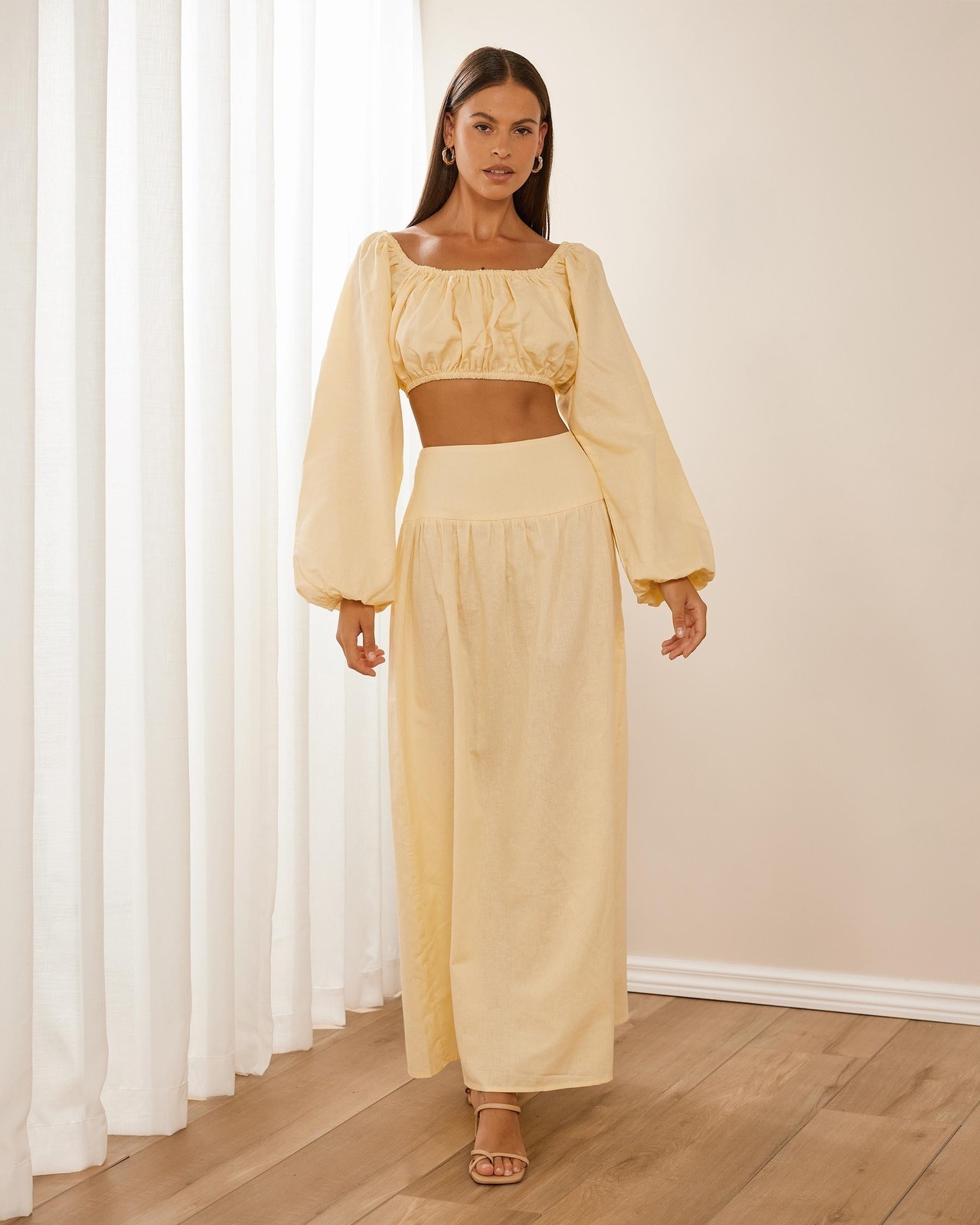 Chantilly linen blend skirt