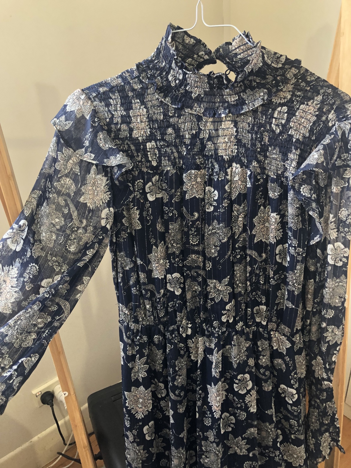 Lakendra shirred printed georgette midi dress