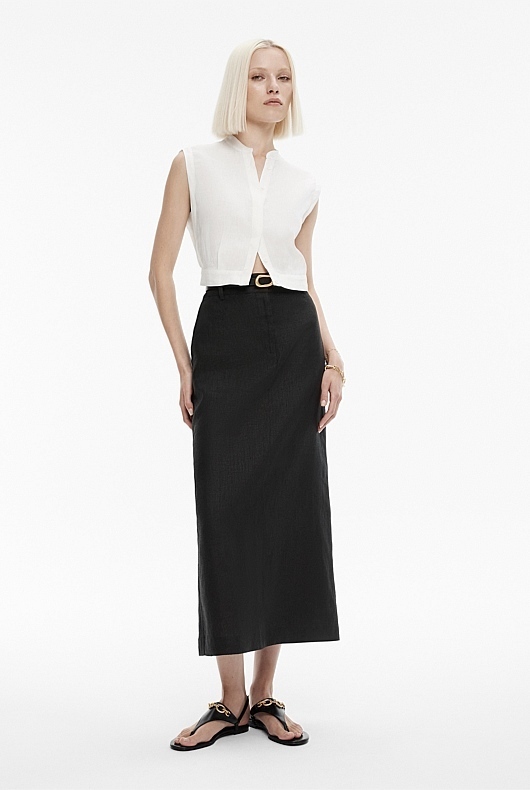 Linen Tailored Skirt 