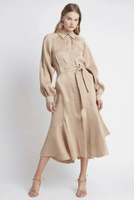 Aje. Giorgio Dress Beige Ecru by Aje - AirRobe