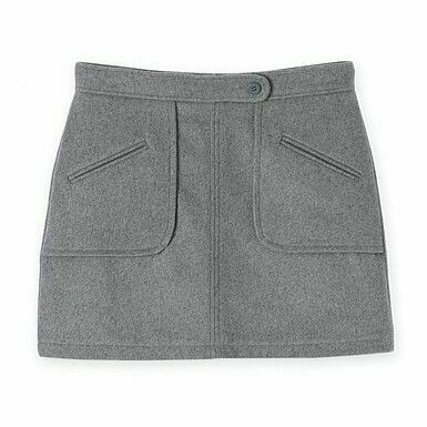  Felted Wool Grey Marle Winter High Waisted Mini Skirt