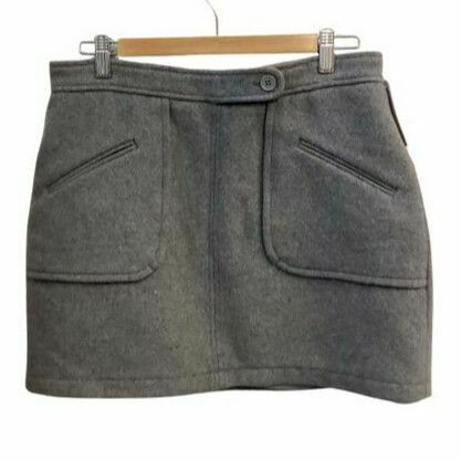  Felted Wool Grey Marle Winter High Waisted Mini Skirt