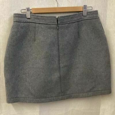  Felted Wool Grey Marle Winter High Waisted Mini Skirt