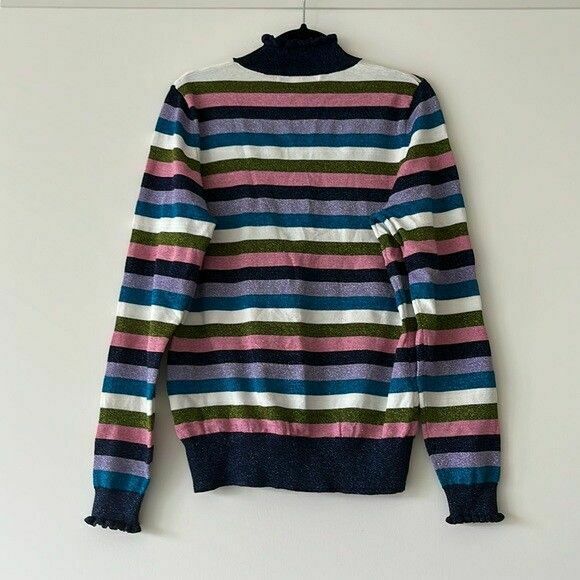 Pippi Stripe Metallic Rainbow Knit Sweater Jumper