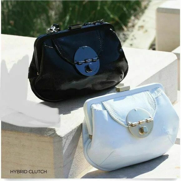 Hybrid Clutch Black Leather Clutch Purse RRP$199