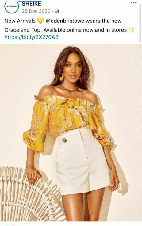 Graceland Yellow Floral Off The Shoulder Top Blouse