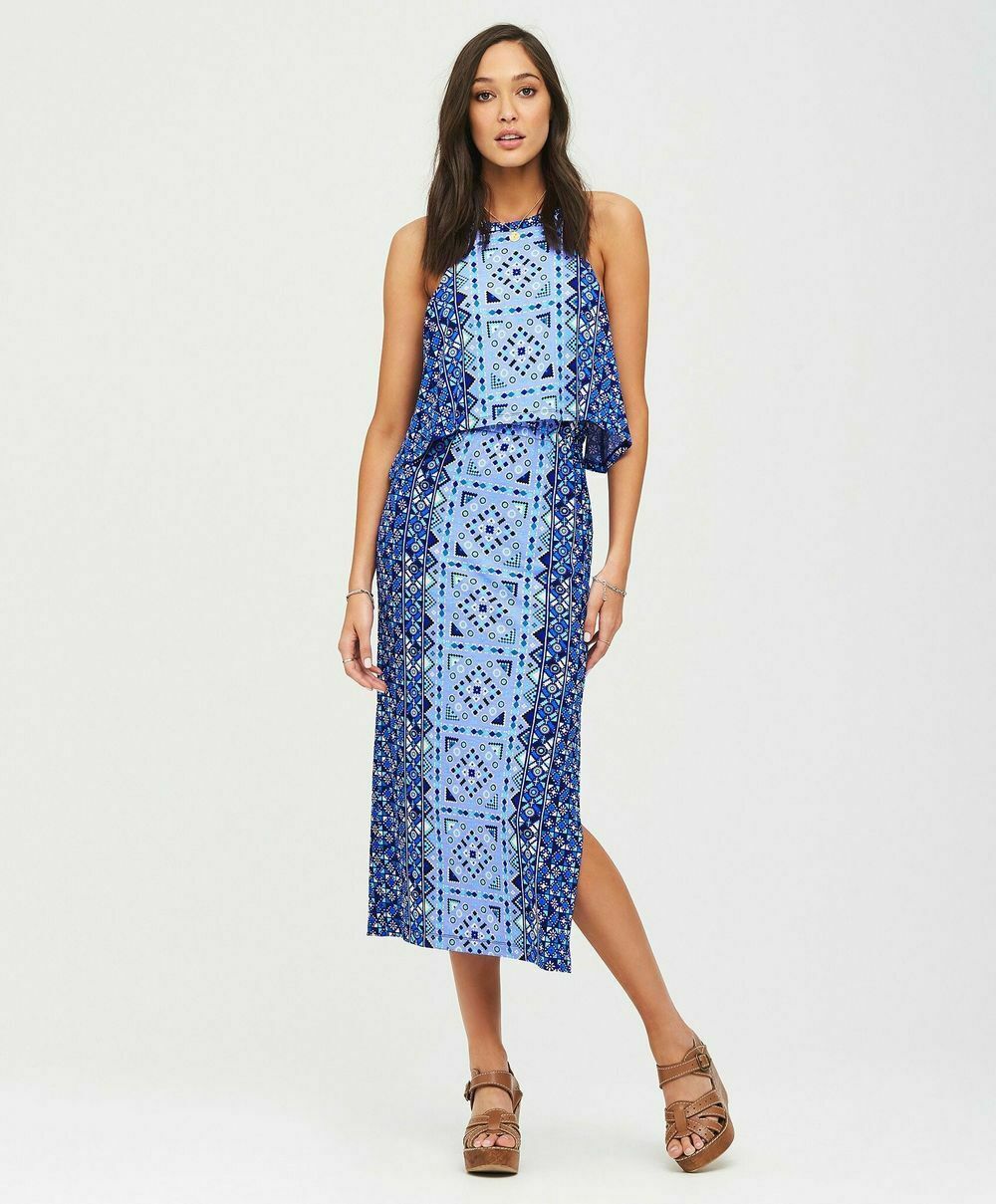 Totem Blue High Neck Midi Dress RRP$199