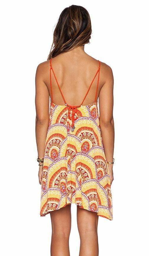 Amante Sun Yellow Open Back Mini Dress RRP$159