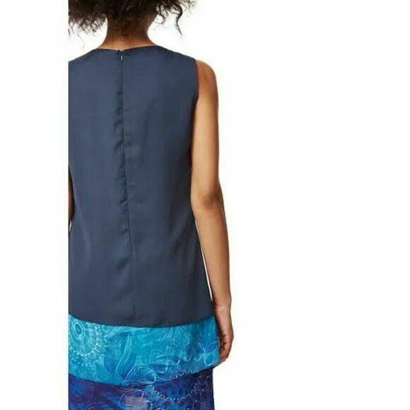 Capas Neko Blue Layered Sleeveless Shift Dress NWT