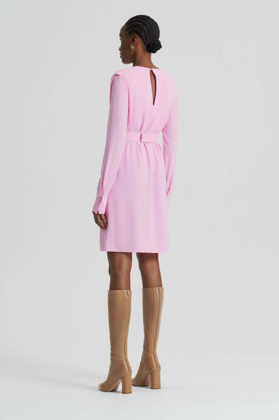 knee length dresses for ladies Scanlan Theodore Italian Watercolour Dress, Light Pink – Plus One Dress Hire main image 0