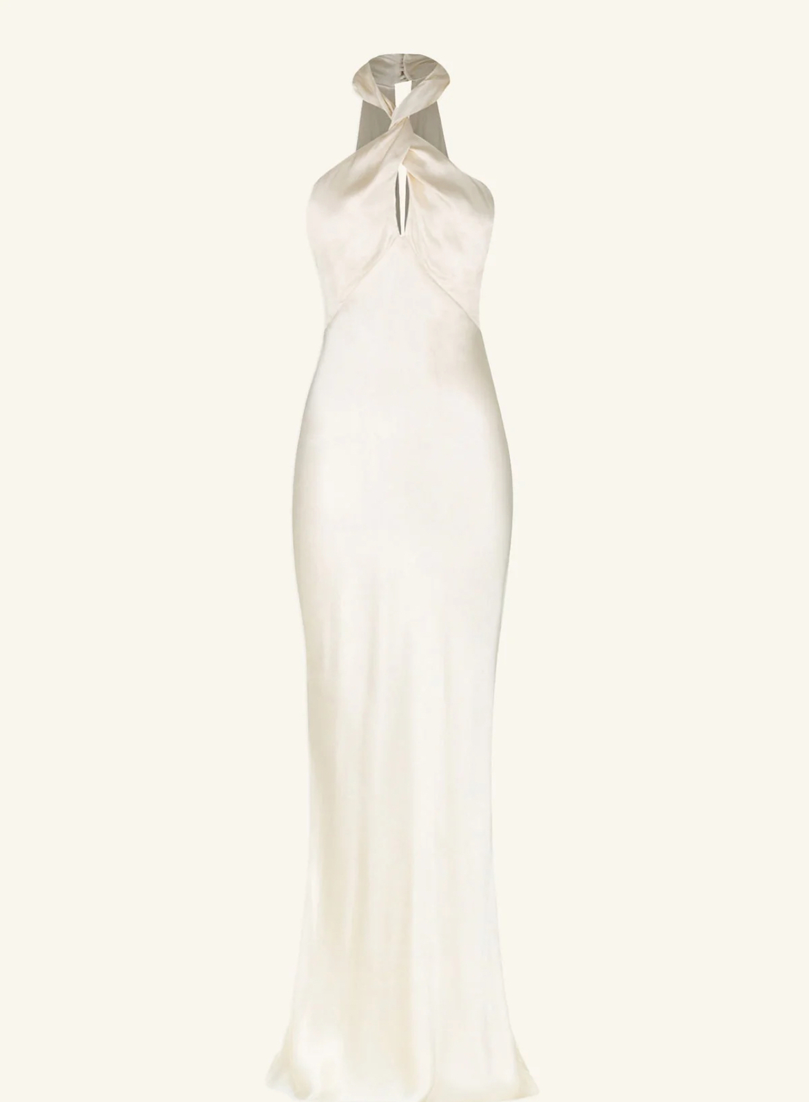 La Lune High Neck Twist Maxi Dress - Cream