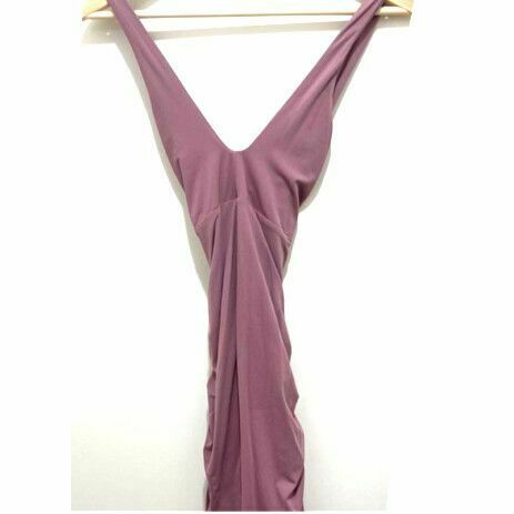 Elena Dark Mauve Crossover Halter Neck Mini Dress